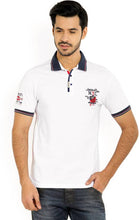 Maniac Solid Men's Polo Neck White T-Shirt