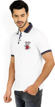 Maniac Solid Men's Polo Neck White T-Shirt
