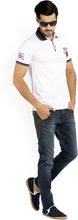 Maniac Solid Men's Polo Neck White T-Shirt